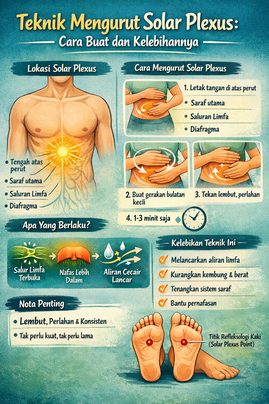 Teknik Urutan Solar Plexus: Rahsia Keseimbangan Sistem Saraf dan Aliran Limfa